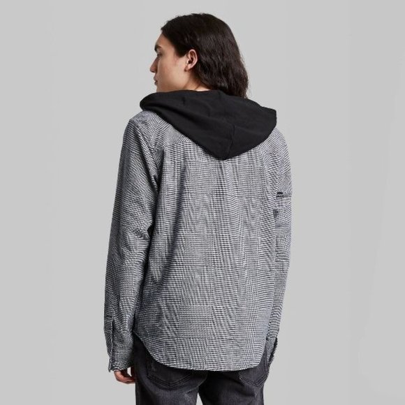 Original Use Mens Medium Long Sleeve Button Down Shirt Hoodie Plaid Soft Adult - Picture 7 of 9